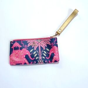 Spartina 449, pink Elephant vinyl wristlet.